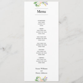 Bröllop Food Menu | Klassisk miniimal Blommigt Meny