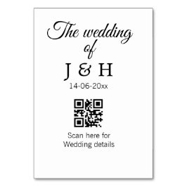 Bröllop för att lägga till ett par namn QR-kodgeno Bordsnummer