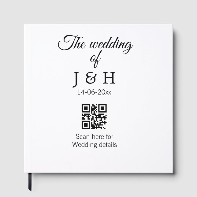 Bröllop för att lägga till ett par namn QR-kodgeno Gästböcker (Framsida)