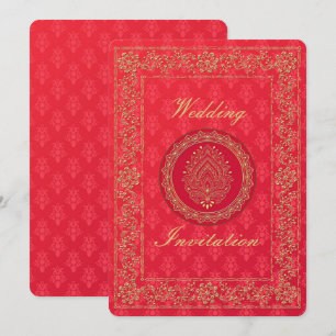 Bröllop för elegant Damask - inbjudningskort