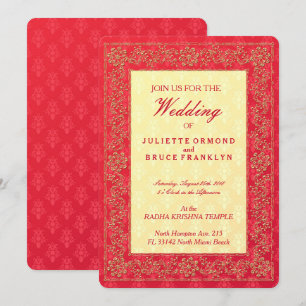Bröllop för elegant Damask - inbjudningskort