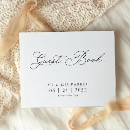 Bröllop för elegant Traditional Calligraphy Gästböcker