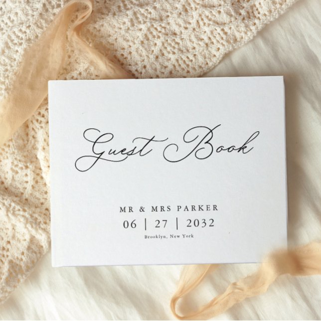 Bröllop för elegant Traditional Calligraphy Gästböcker (Skapare uppladdad)