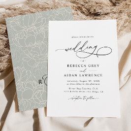 Bröllop för enkel Elegant Calligraphy Inbjudningar