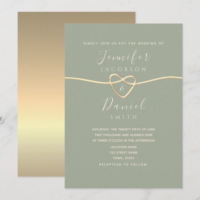 Bröllop för enkel Elegant Calligraphy Inbjudningar (Fram/baksida)