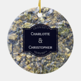 Bröllop för flodsmåsten- och vattenpersonlig julgransprydnad keramik