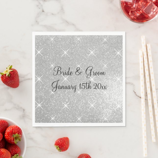 Bröllop för glitzy gala från silver pappersservett (Insitu)