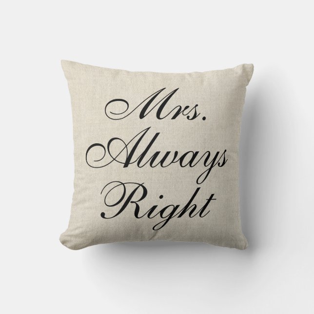 Bröllop för kanfas för det Fru Alltid Höger Kudde (Framsida)