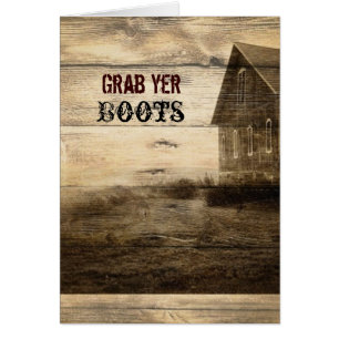 Bröllop för ladugård för lantlig landladugård Wood Hälsningskort