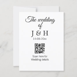 Bröllop för lägga parnamn QR-kod skanningsdetalj Vykort