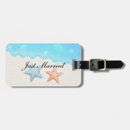 Bröllop för ny giftasnäckskalstrand bagagebricka