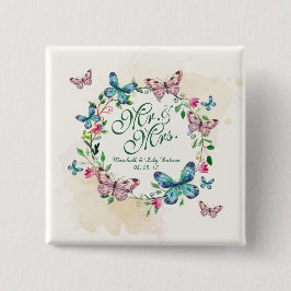 Bröllop för personligfjärilskranen klämmer fast knapp