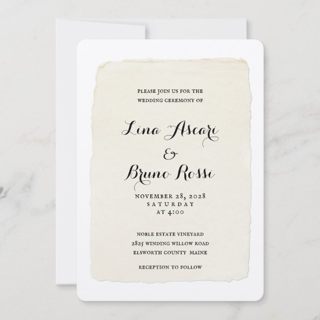 Bröllop för Rustic Pen & Bläck-skript Inbjudningar (Framsida)