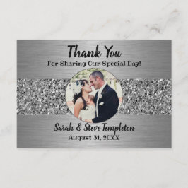 Bröllop för silvergnistrafotoet tackar dig kort