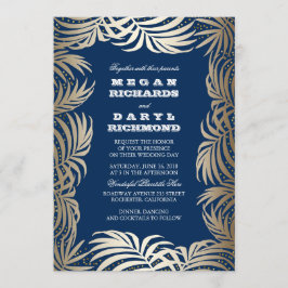 Bröllop för strandsjön Guld-Glitter vid Handflatan Inbjudningar