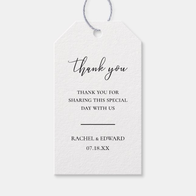 Bröllop för svartvitt i elegant presentetikett (Framsidan)