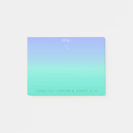 Bröllop för Tack Ocean Blue Ombre Post-it Block