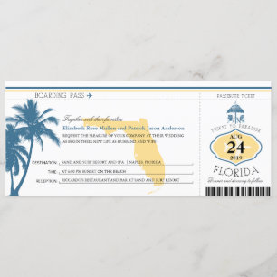 Bröllop för Träd-boardingkortet i Florida Handflat Inbjudningar