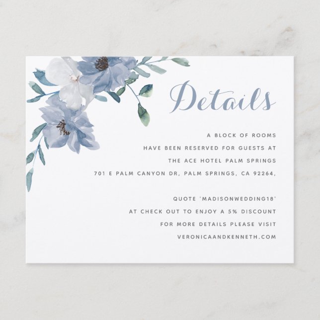 Bröllop för vattenfärgMonogramvapenskölden Tilläggskort (Framsida)