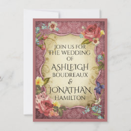 Bröllop för vintage Parchment Inbjudningar