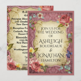 Bröllop för vintage Parchment Inbjudningar