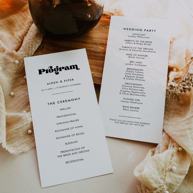 Bröllop för vintage Retro-skript Program (Skapare uppladdad)