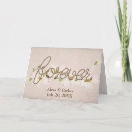 Bröllop Forever Rope Text och Flowers Kort
