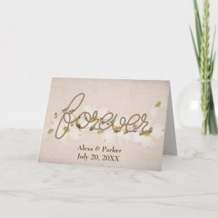 Bröllop Forever Rope Text och Flowers Kort