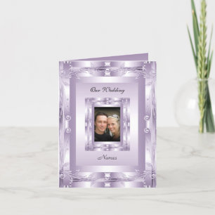 Bröllop Förlovning Kort Lägg Till Foto Mauve Lilak