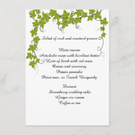 Bröllop, Förlovning, Möhippa, plattmeny Meny