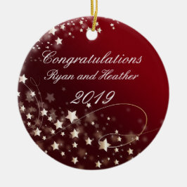 Bröllop Förlovning New Home Red Julgransprydnad Keramik