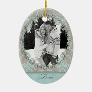 Bröllop Förlovning Photo Bild Damask Julgransprydnad Keramik