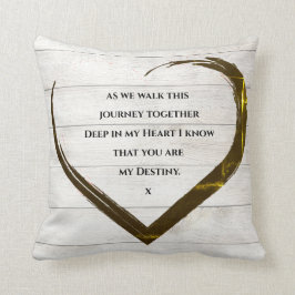 Bröllop Förlovning Rustic Heart-citat Kudde