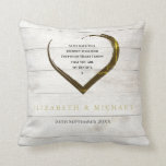 Bröllop Förlovning Rustic Heart Quote Personal Kudde<br><div class="desc">Ett enkelt modernt hjärta i bröllop eller förlovning på en rustik träbakgrund,  kärlek citerar i mitten.
Byt enkelt ord för egen eller lämna.
Ändra namn till egna namn och datum.</div>