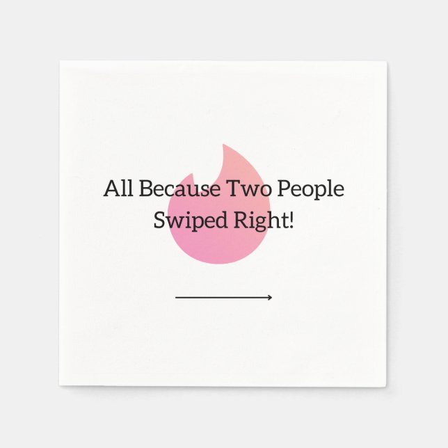 Bröllop/Förlovning Swipe Höger Napkins Pappersservett (Framsidan)