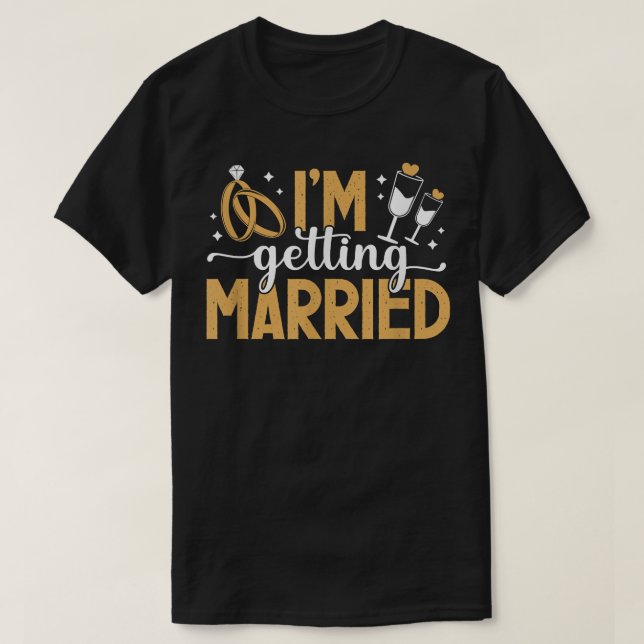 Bröllop Förlovningsfest Brud Groom Förlovade T Shirt (Design framsida)