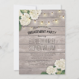 Bröllop Förlovningsfest Flowers String Light Wood Inbjudningar