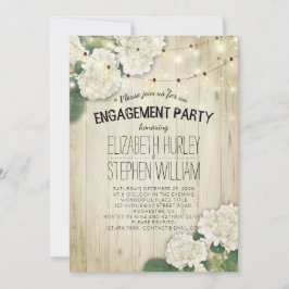 Bröllop Förlovningsfest Flowers String Light Wood Inbjudningar