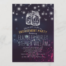 Bröllop Förlovningsfest Mason Burk Lila Ljus  Inbjudningar