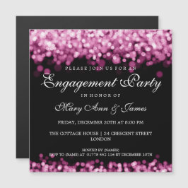 Bröllop Förlovningsfest Rosa Ljus Magnetisk Inbjudningskort