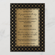 Bröllop | Formellt Guld Mönster på svart