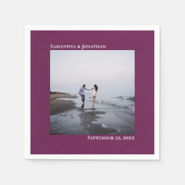 Bröllop-foto med modern Magenta med minimal Elegan Pappersservett