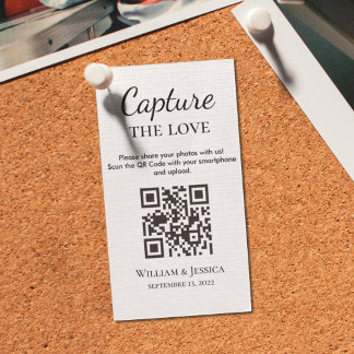 Bröllop-fotodelning med QR-kod Tilläggskort