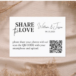 Bröllop-fotodelning med QR-kod Visitkort