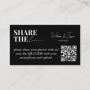 Bröllop fotodelning QR-kod för Kärlek Tilläggskort