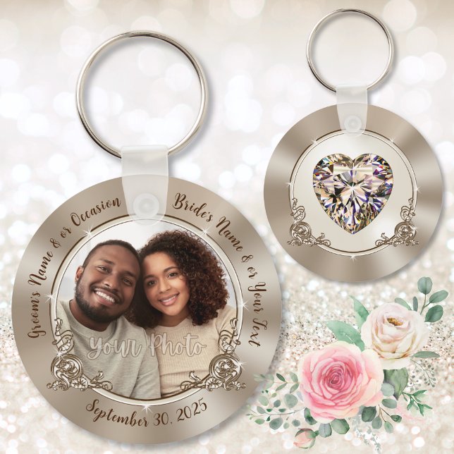 Bröllop-fotofavoriter, Bröllop-nyckelkedjor Nyckelring (Wedding Keychain Favors. Wedding photo keychains, that are, Personalized wedding keychain favors. )