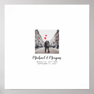 Bröllop fotogästbok för handskriven Önskemål Poster