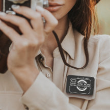 Bröllop Fotograf Camera Icon Black Namn bricka
