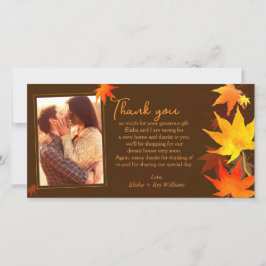 Bröllop-fotokort för höstexemplaret Tack i finare