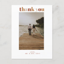 Bröllop-fotokort för Tack
